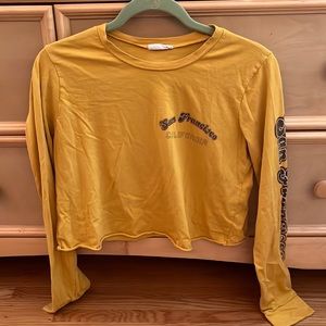 Cropped Graphic Long Sleeve Tee